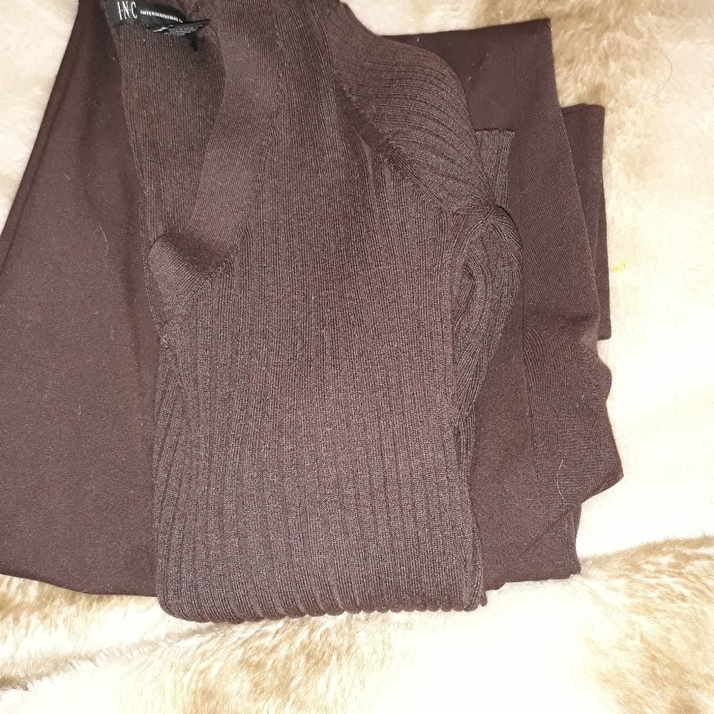 INC sweater &pants brown